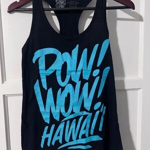 black Pow! Wow! Hawaii women's racerback tank top.